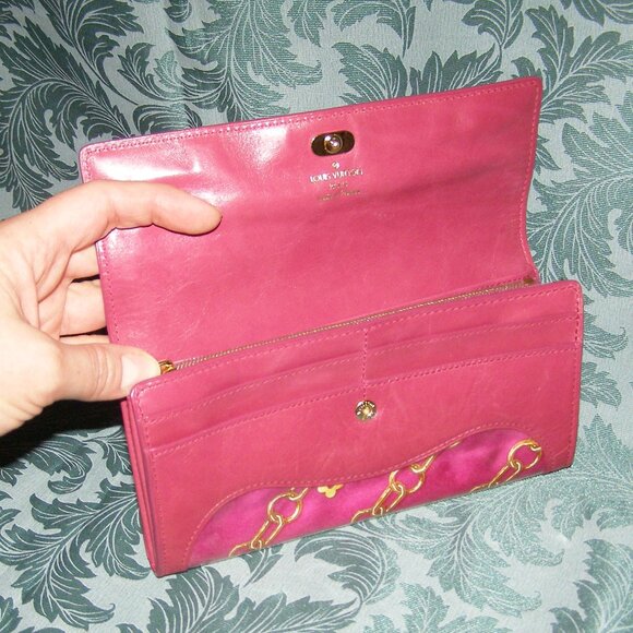 RARE Louis Vuitton LIMITED EDITION Scarf Chain Print Wallet HOT PINK - Picture 6 of 12